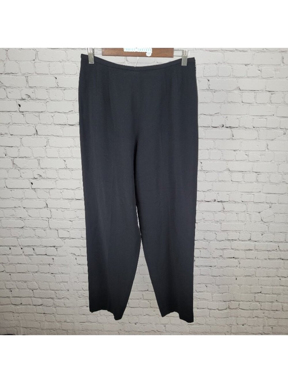 VTG Talbots Black High Rise Tapered Lined Dress Pants USA Made Size 10 (28x30)
